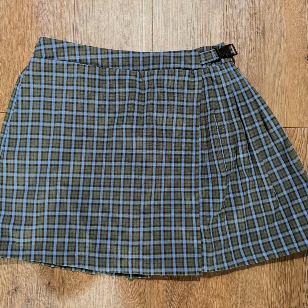 Wild Fable Blue Mini A-Line Pleated Skirt